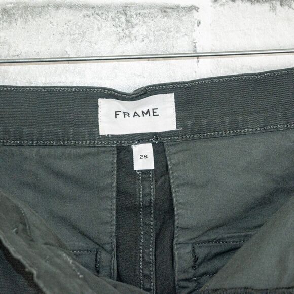 Frame Denim Size 28 Le Beau Chino Pants Washed Black/gray - Picture 7 of 8